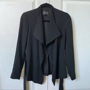 Club Monaco Open Front Waterfall Black Kimono Cardigan Womens S Contemporary